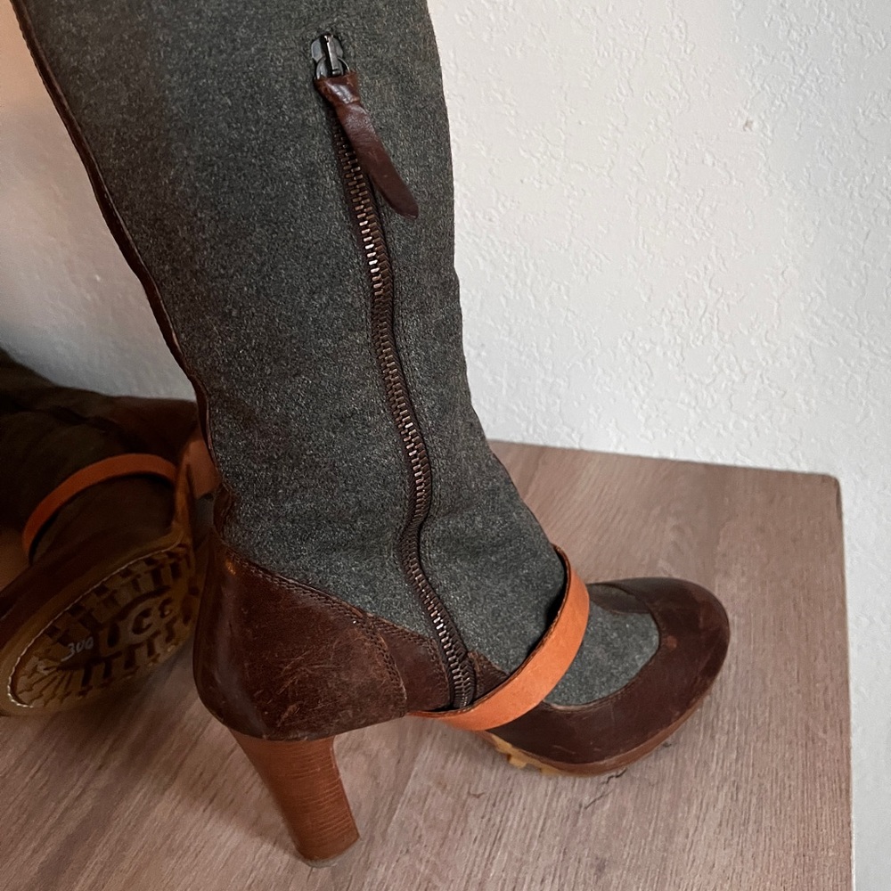 Ugg Collection Aniela Leather Wool high heeled boots - Picture 8 of 15